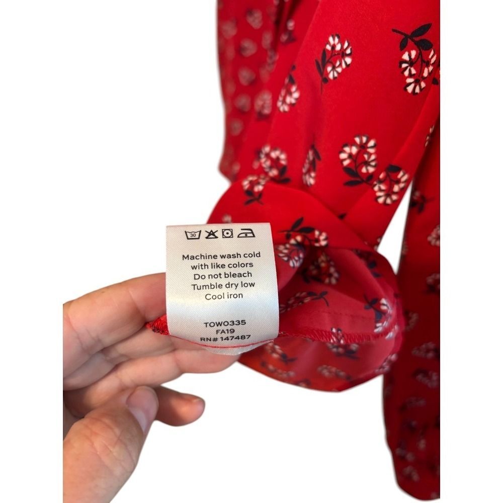 Draper James Floral Print Tie Neck Blouse Long Sleeve SIZE M‎ - Picture 6 of 6